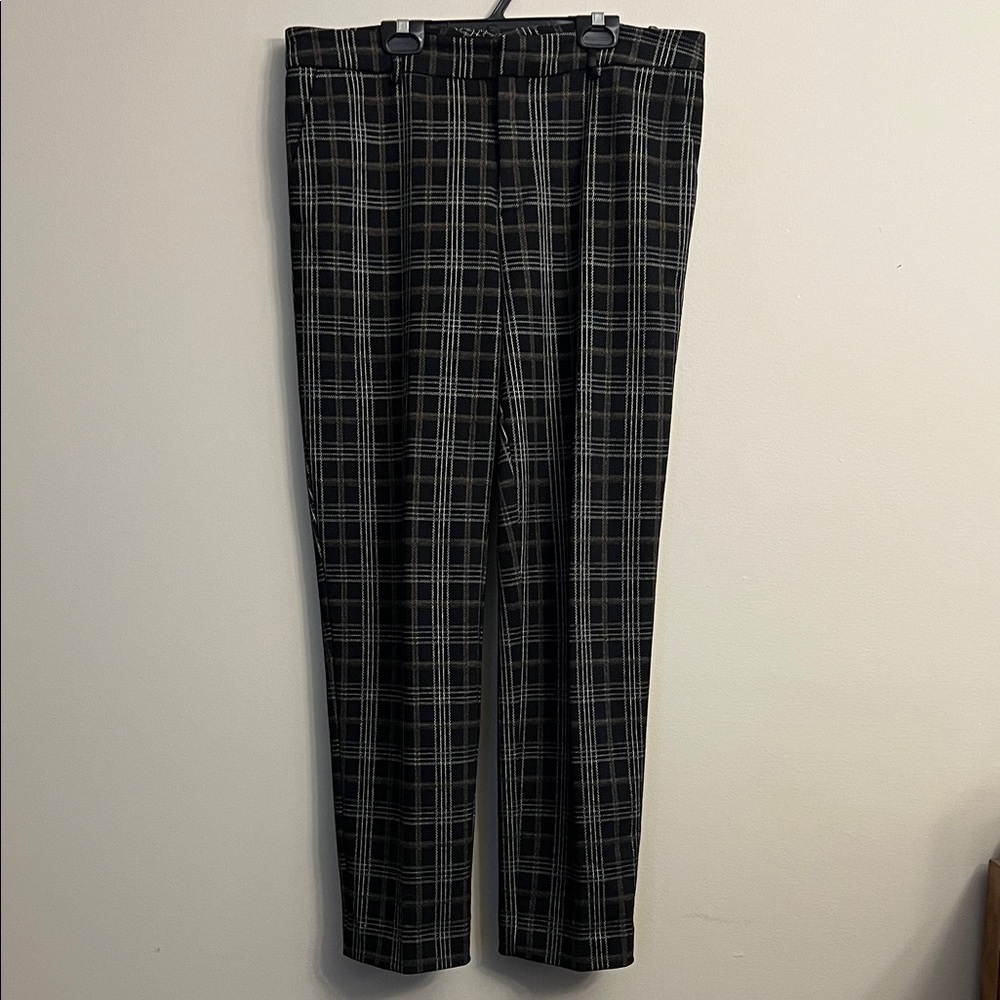 Icone Black and Brown Checkered Dress Pants Size 10